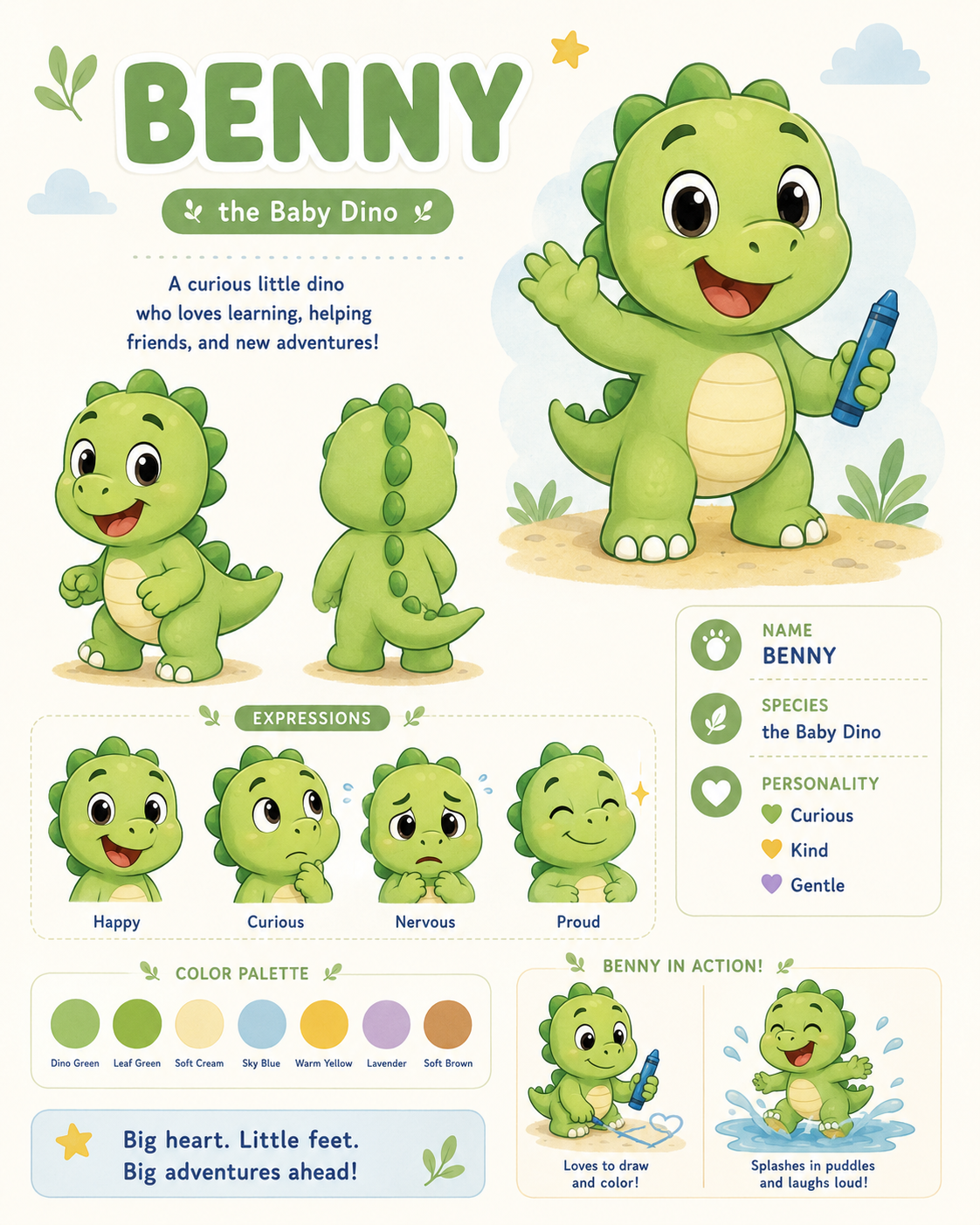 Benny the Baby Dino character art