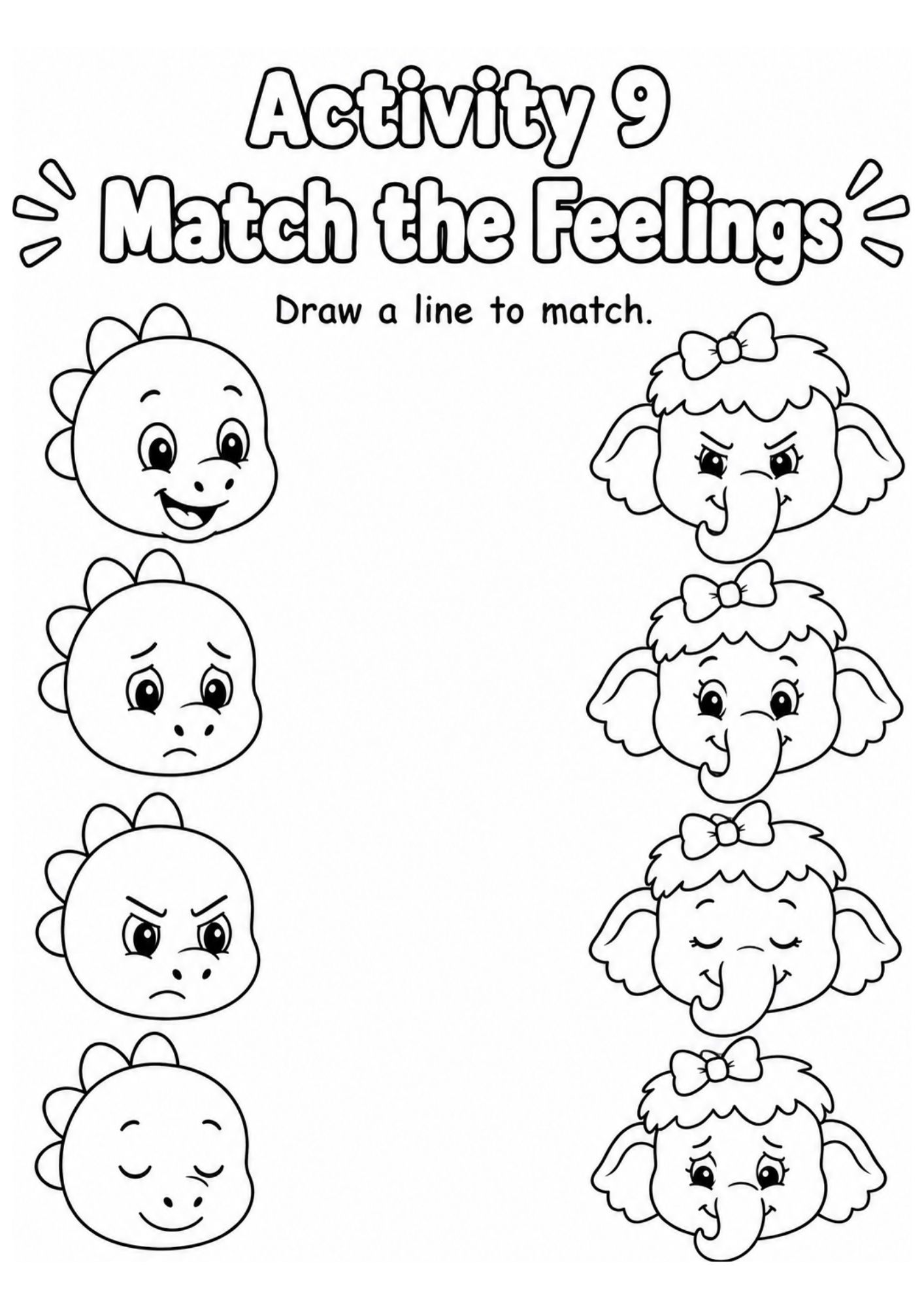 Match the Feelings printable activity preview
