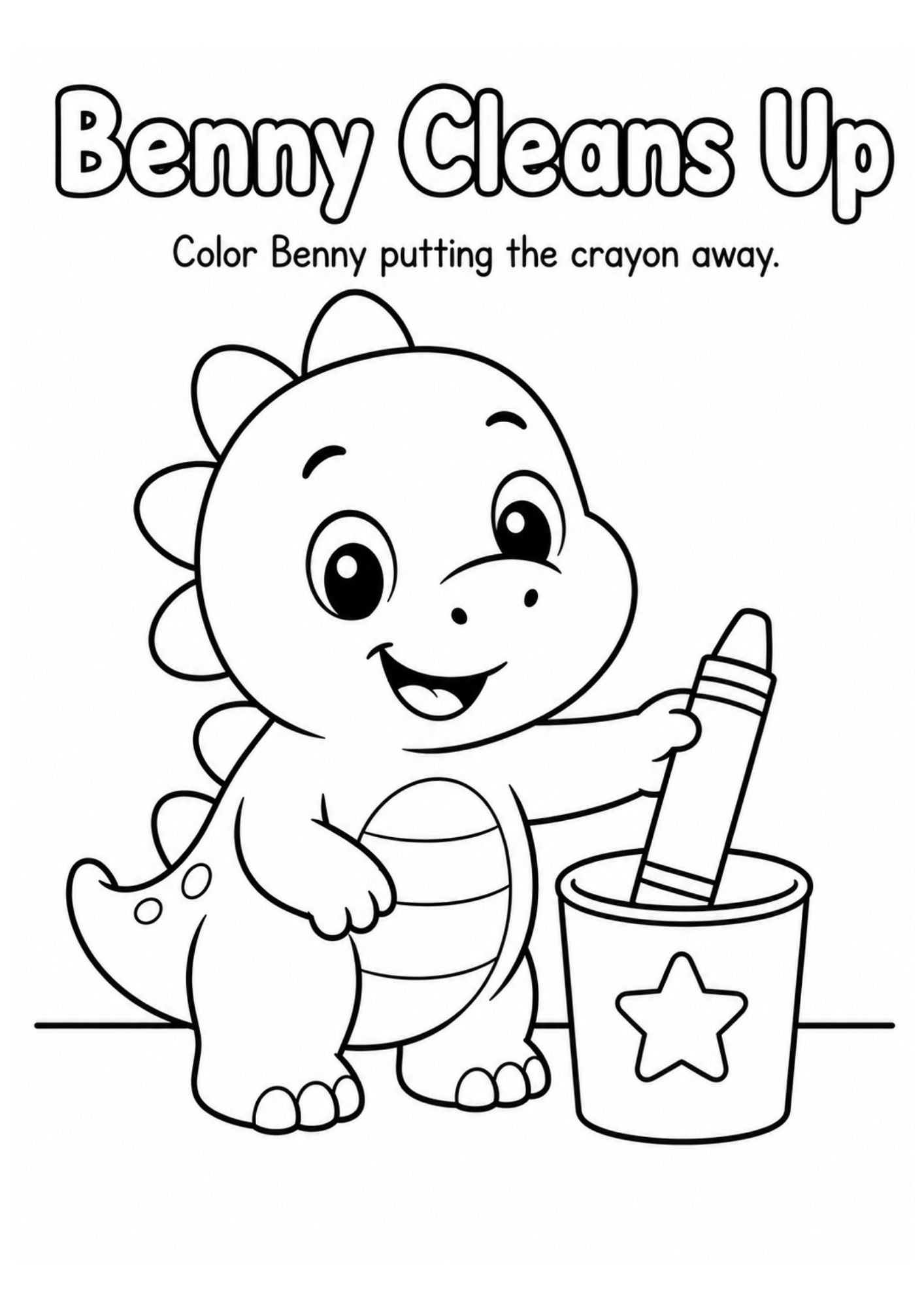 Benny Cleans Up printable coloring page preview