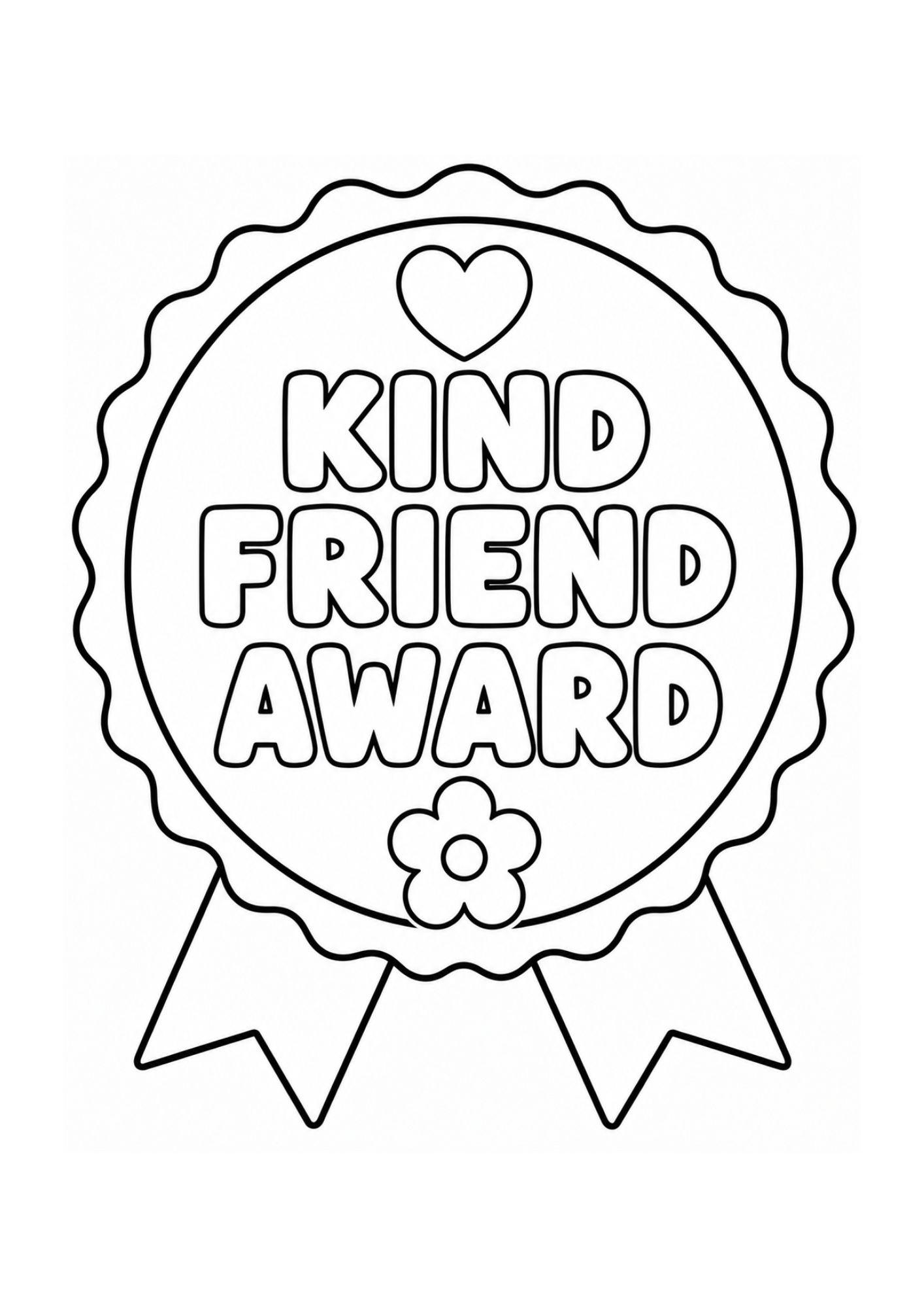 Kind Friend Award printable reward badge preview